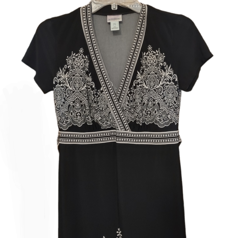 Black Floral Motherhood Maternity Dress Size Small - Picture 3 of 5